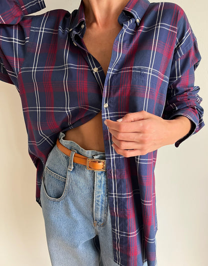 Vintage Embroidered Christian Dior Plaid Shirt