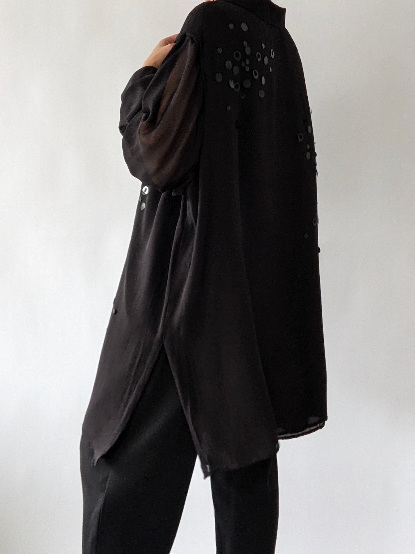 Vintage Sequined Sheer Silk Tunic