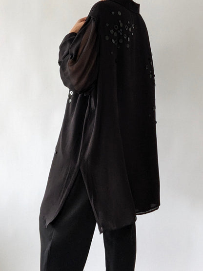 Vintage Sequined Sheer Silk Tunic