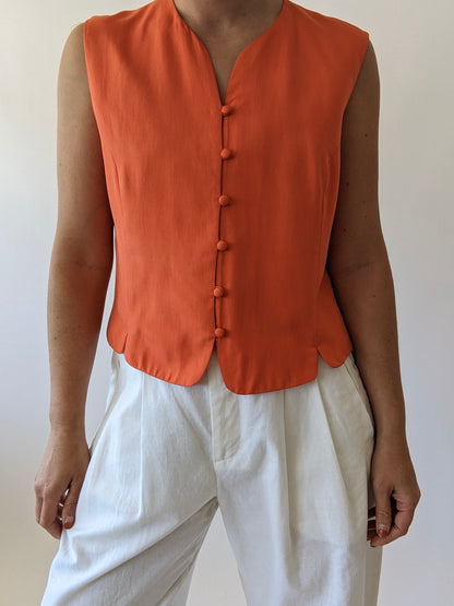 Vintage Citrus Silk Rouleau Top