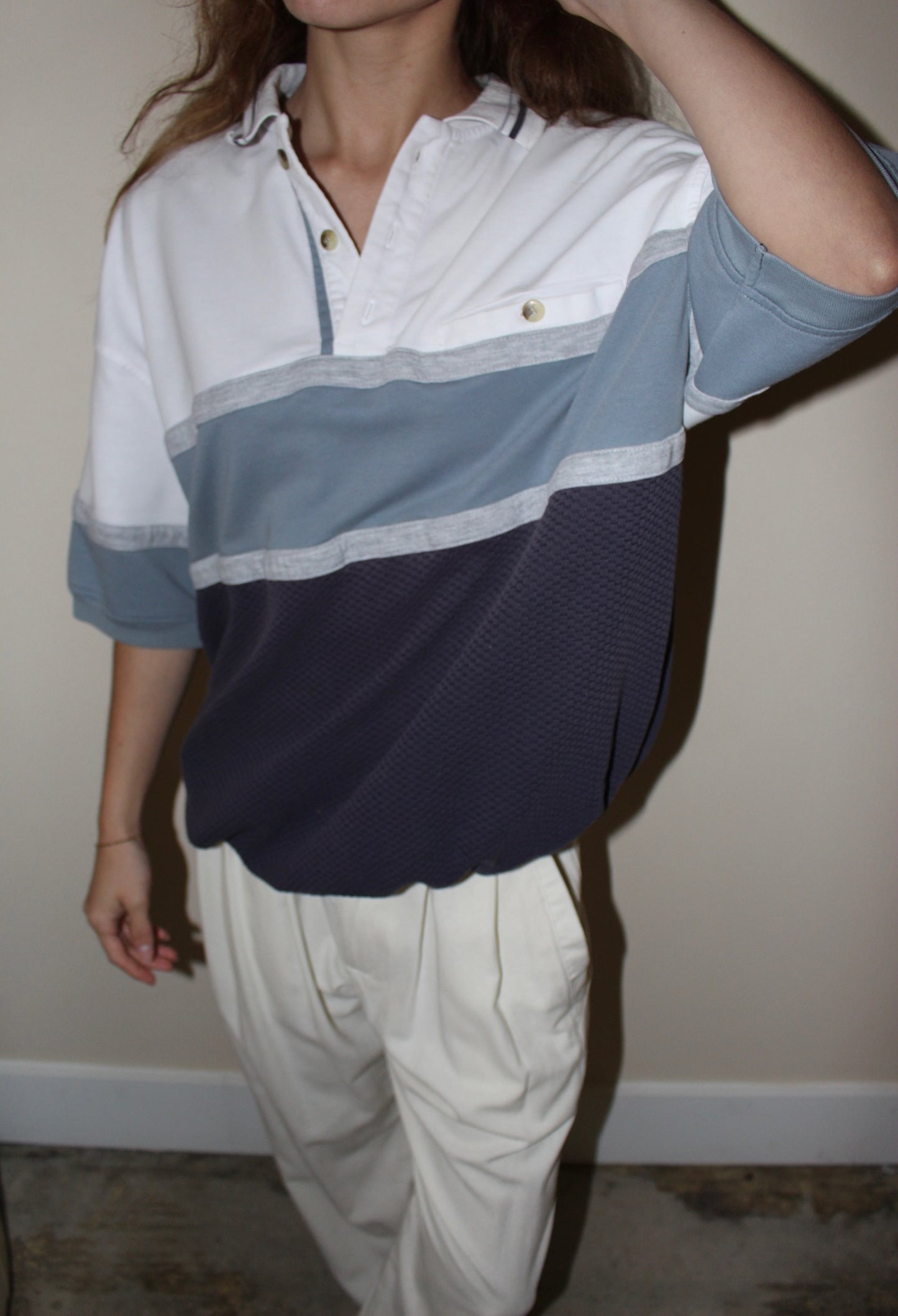 90s Striped Leisure Henley