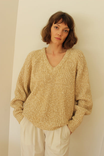 Vintage Sand Knitted Wool Sweater