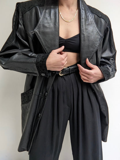 Vintage Ink Leather Coat