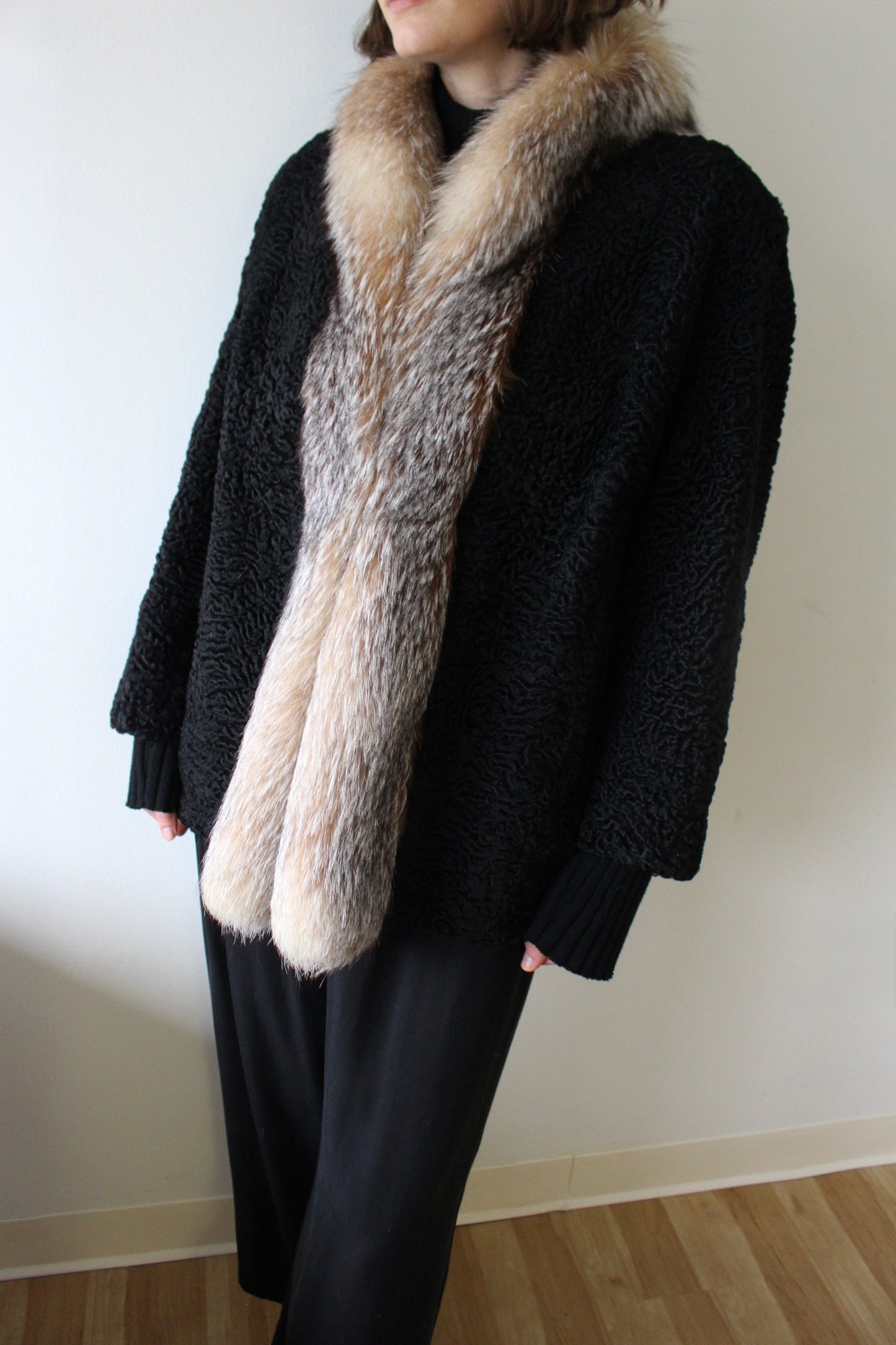 Stunning Vintage Fur-Trimmed Persian Lamb Coat