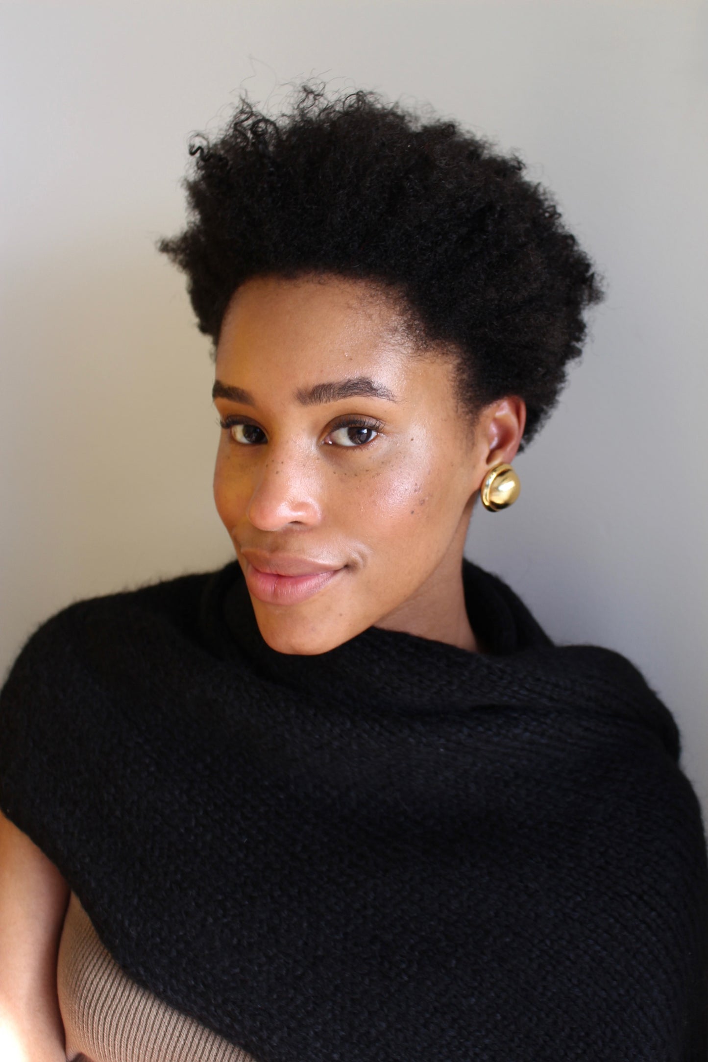 Vintage Gold Framed Dome Earrings