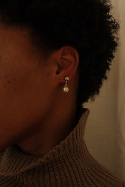 Delicate Vintage Faux Pearl Drop Earrings