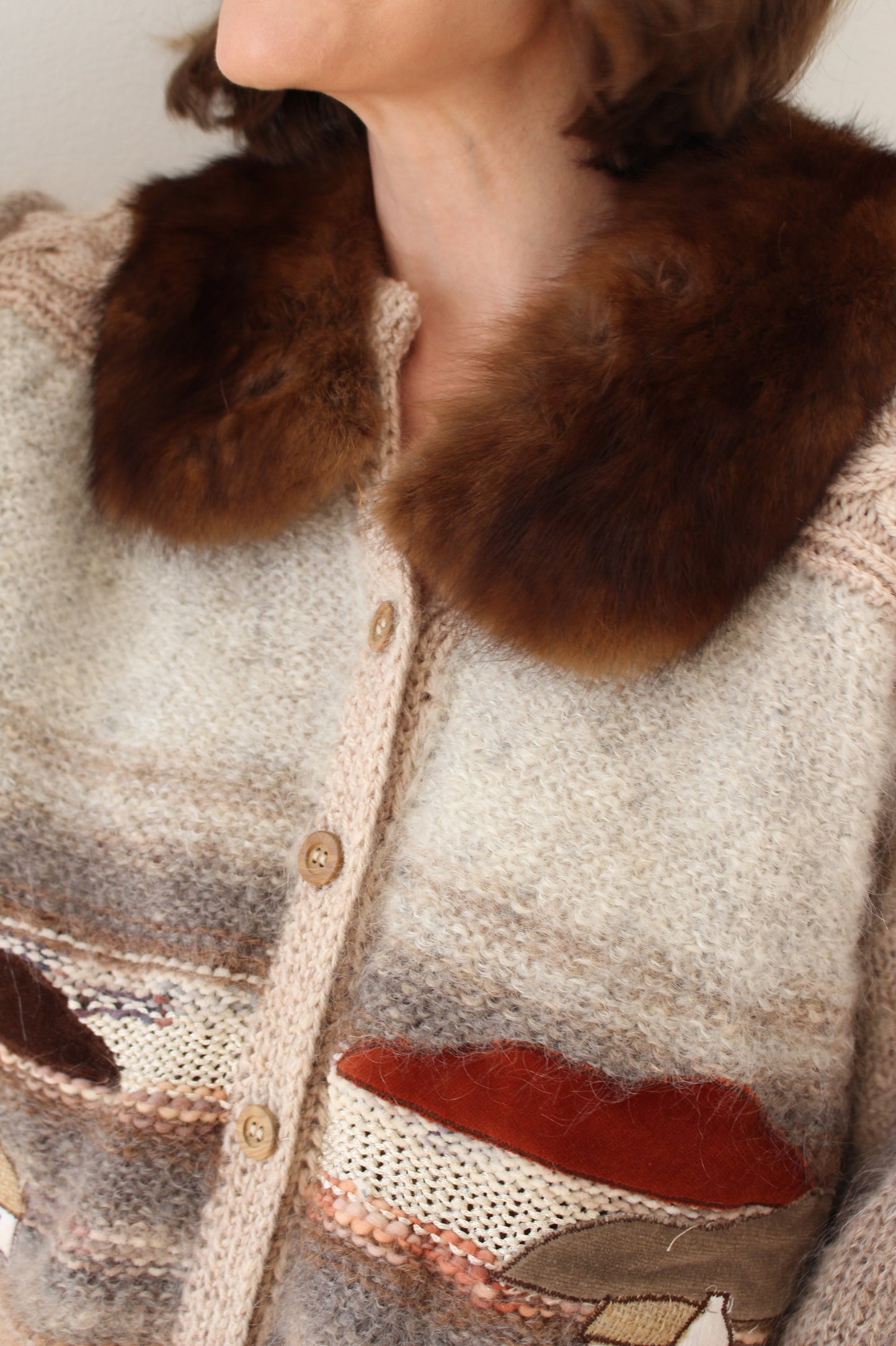 Vintage Caramel Fur Collar