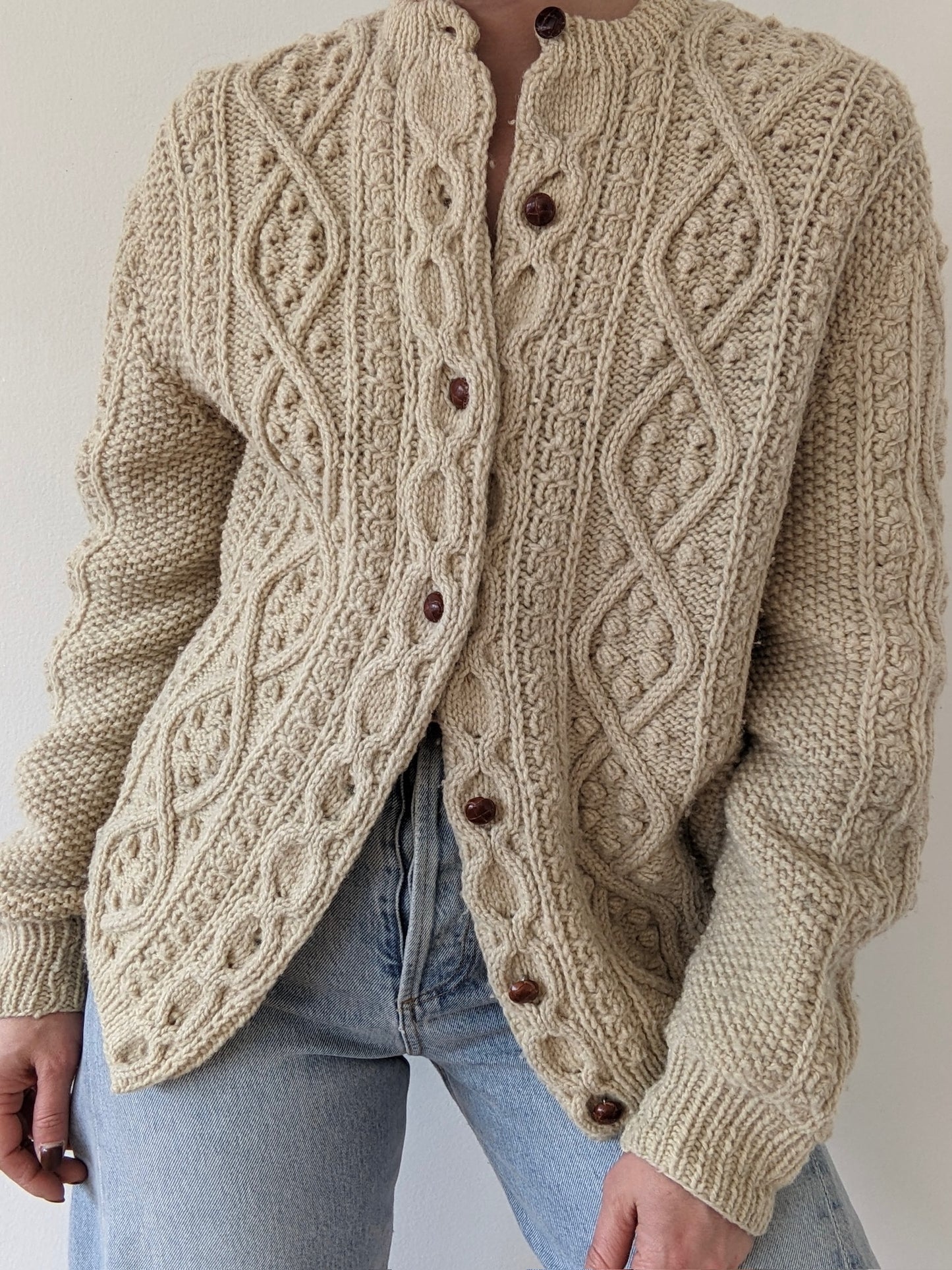 Beautiful Vintage Oat Wool Cardigan