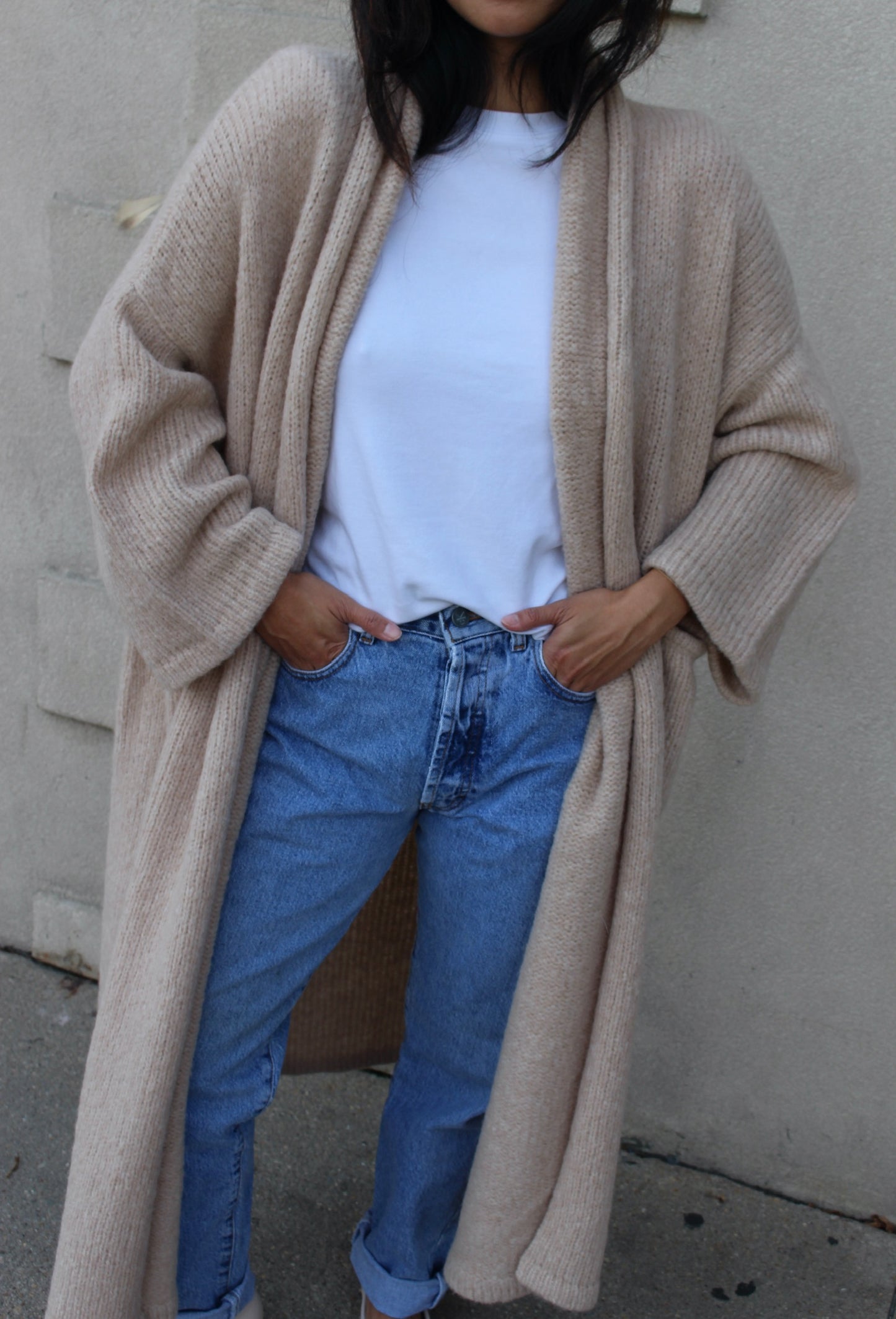 Haori Extra Long Alpaca Sweater Coat