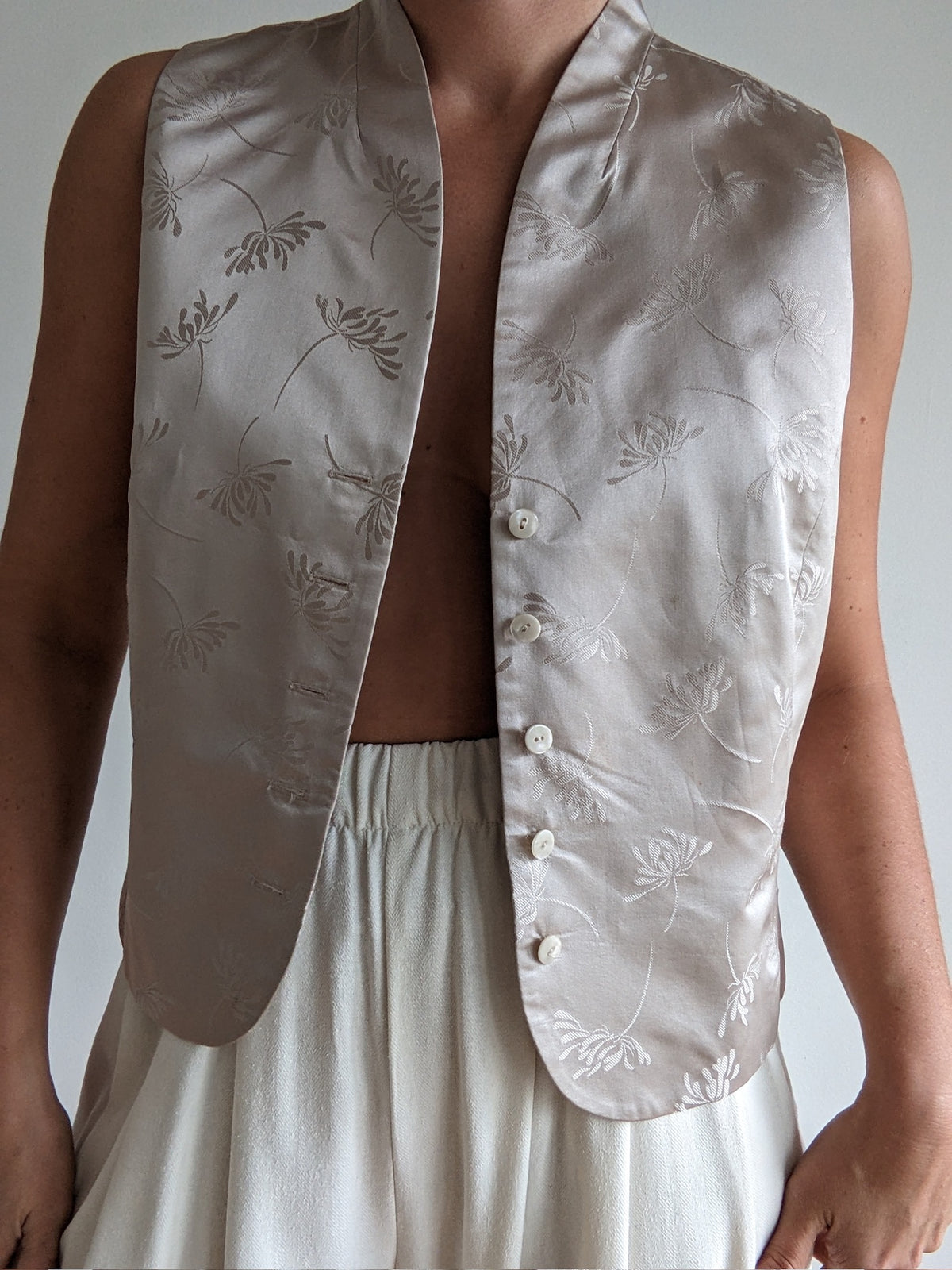 Gorgeous Vintage Embroidered Silk Vest