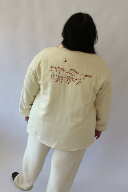 Maddox Appliqué & Embroidered Woven Silk Chore Coat