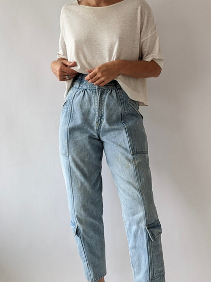 Favorite Vintage Belted Denim Cargo Pants