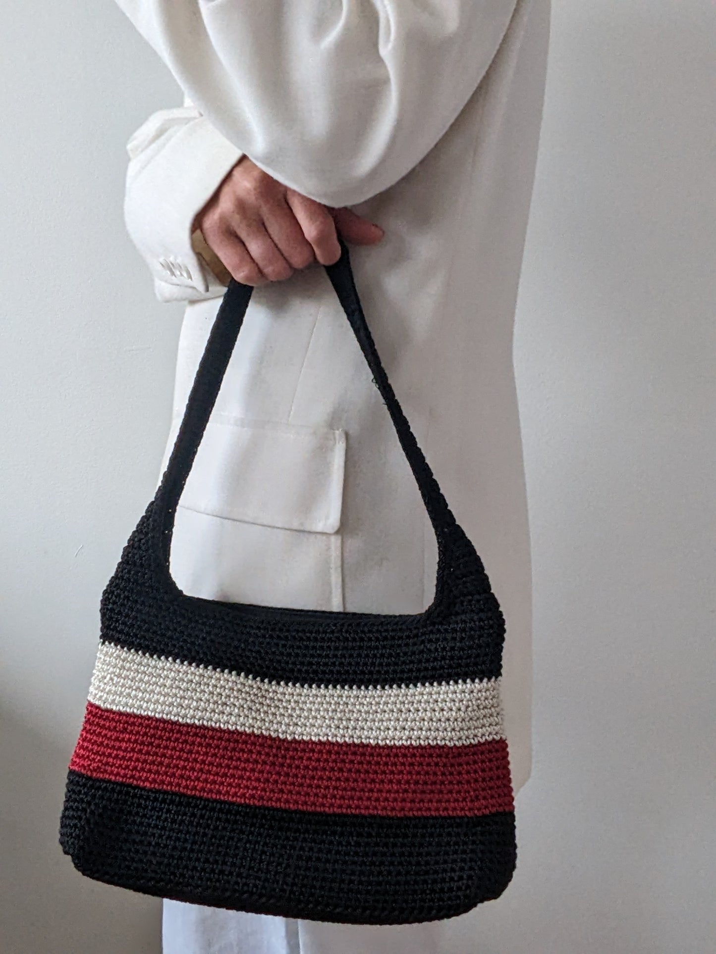 Vintage The Sak Striped Crochet Purse
