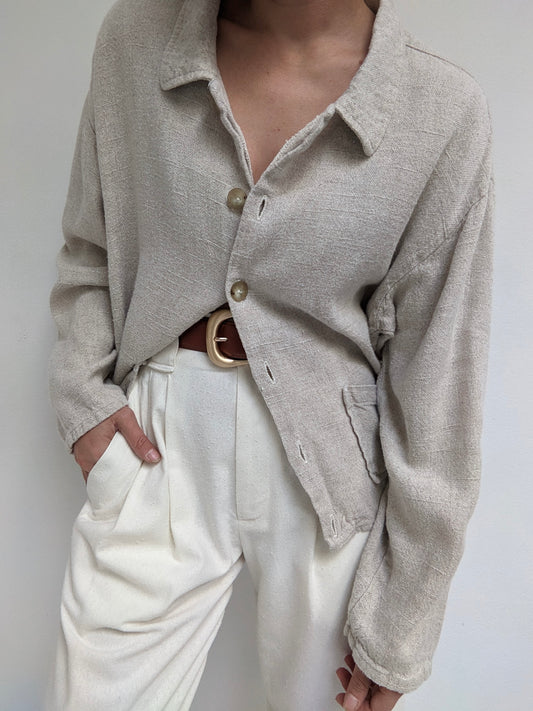 Vintage Woven Linen Day Jacket