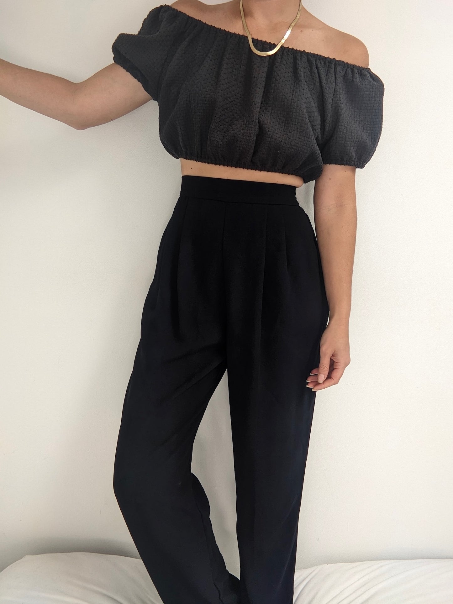 Vintage Midnight Pleated Trousers