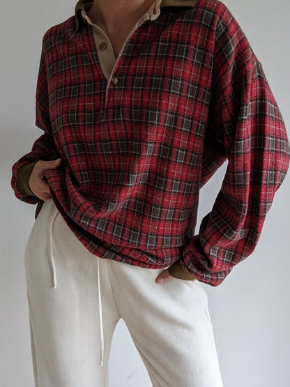 Vintage Givenchy Plaid Henley
