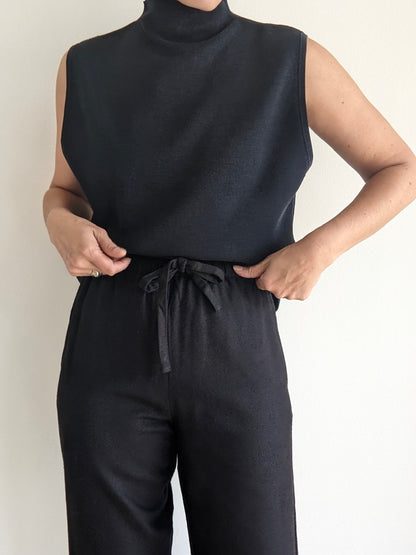 Vintage Faded Black Sleeveless SIlk Knit