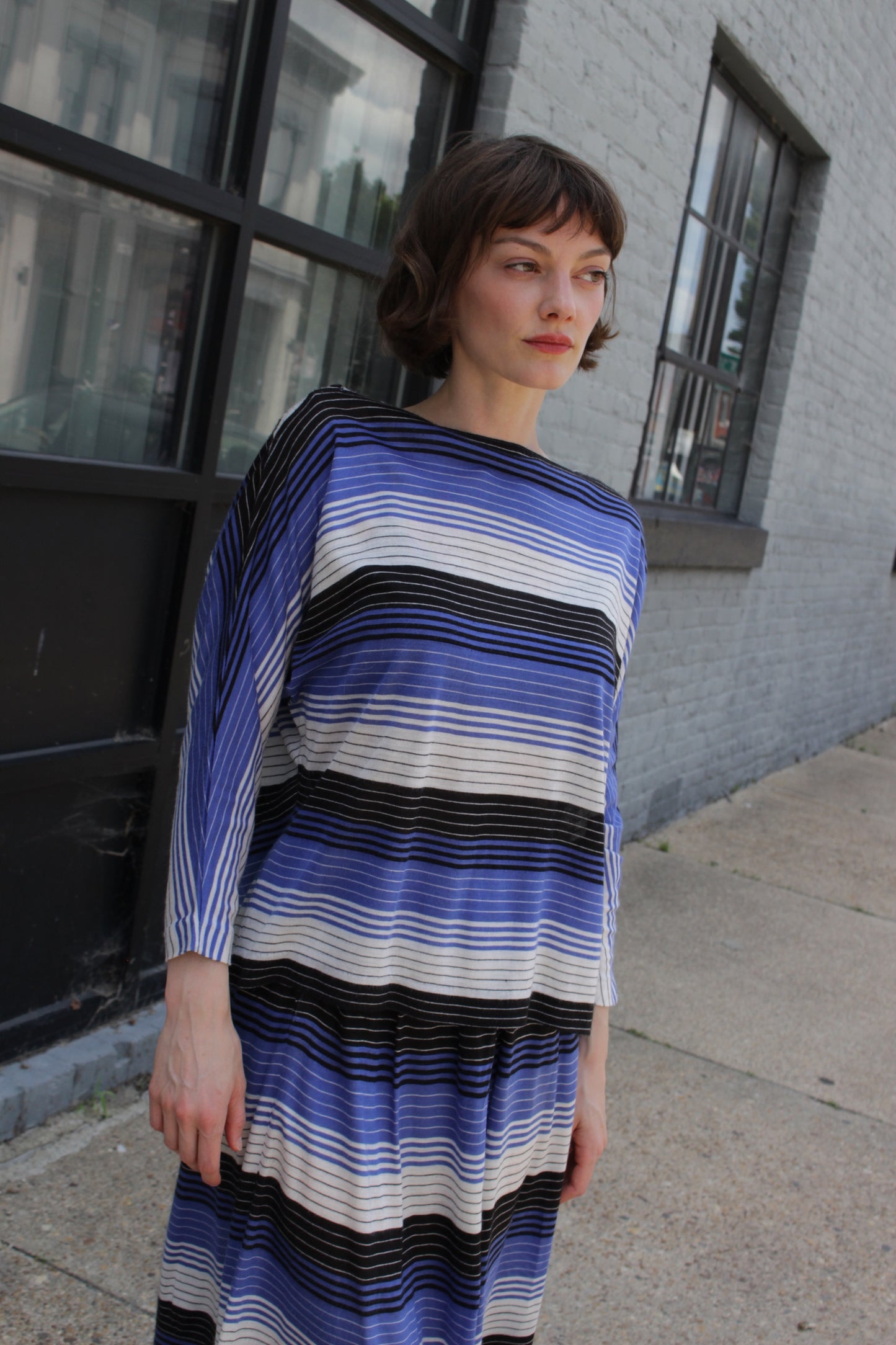 Christian Dior Striped Knit Skirt Set