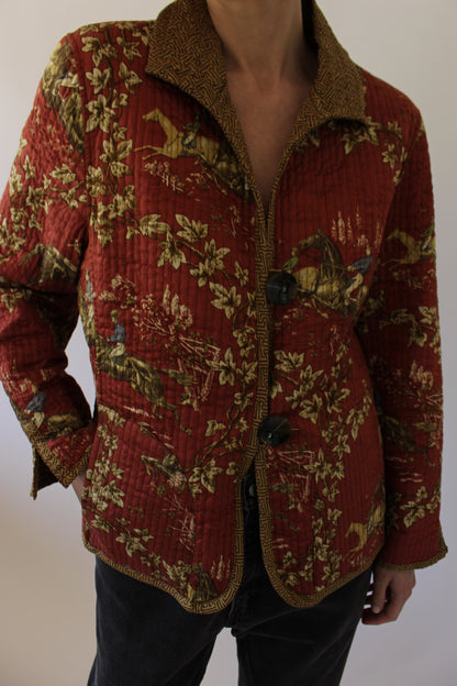 Vintage Reversible Equestrian Quilted Jacket