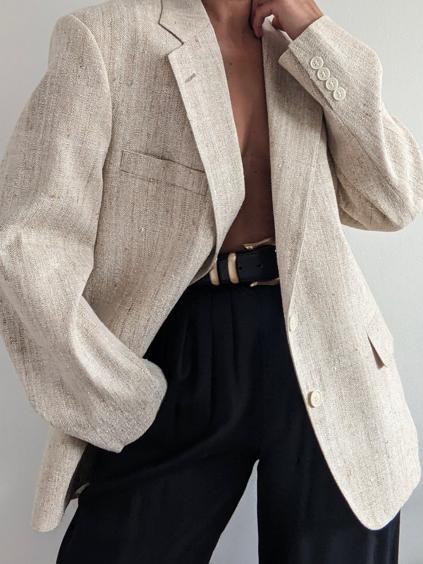 Beautiful Vintage Woven Silk Blazer