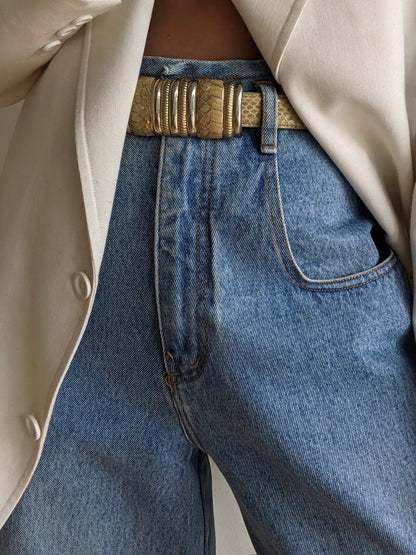 Statement Vintage Honey Snakeskin Belt