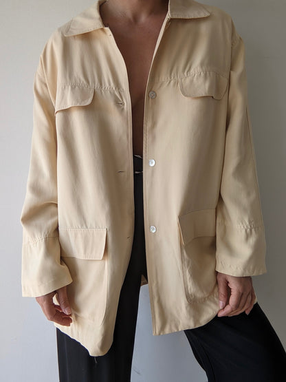 Vintage Buttercream Silk Chore Coat
