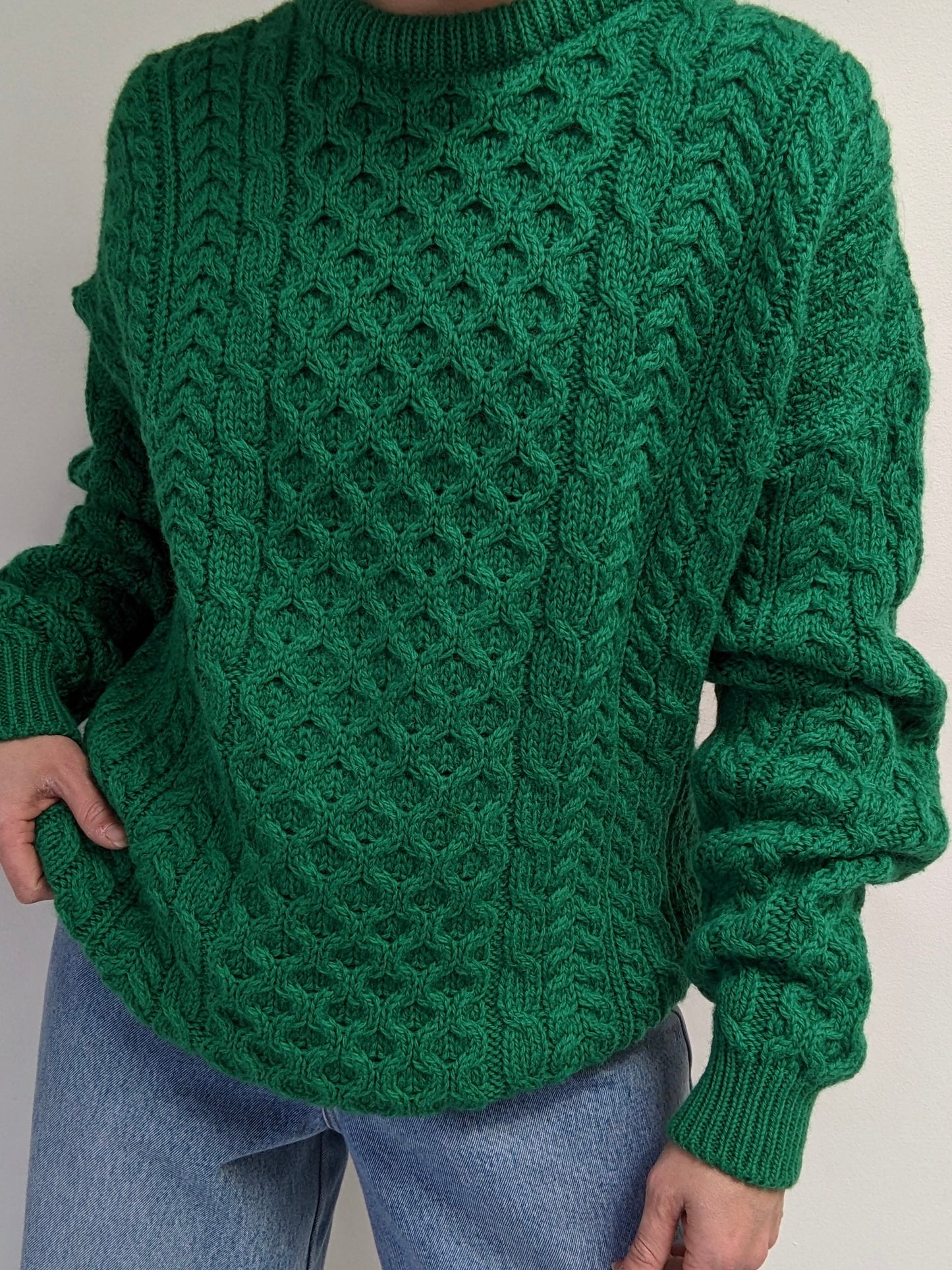 Vintage Emerald Fisherman Wool Sweater