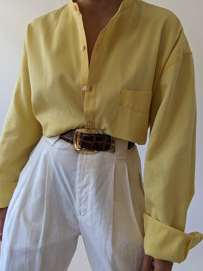 Vintage Lemon Silk Shirt