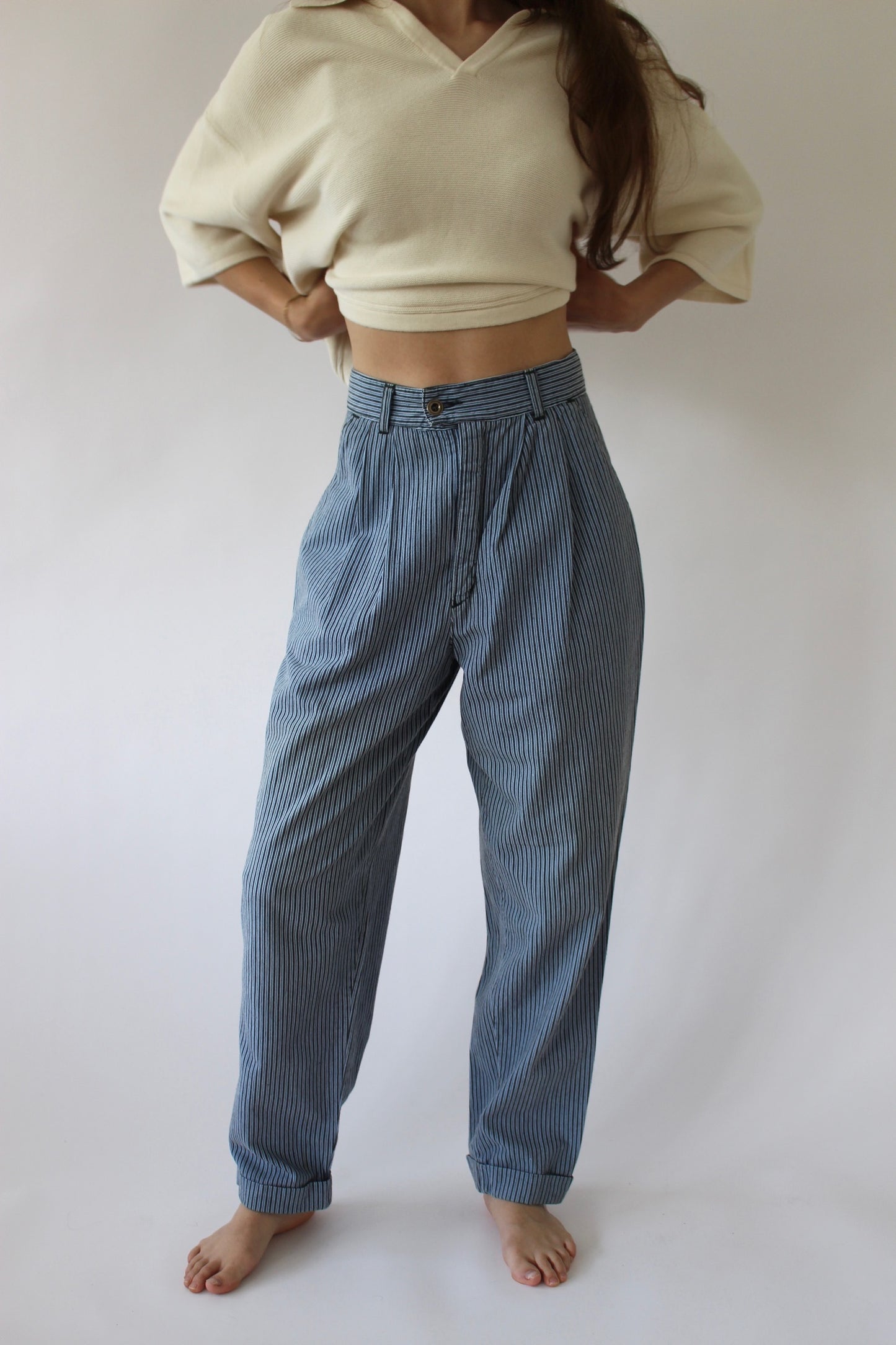Vintage Sky Striped Trousers