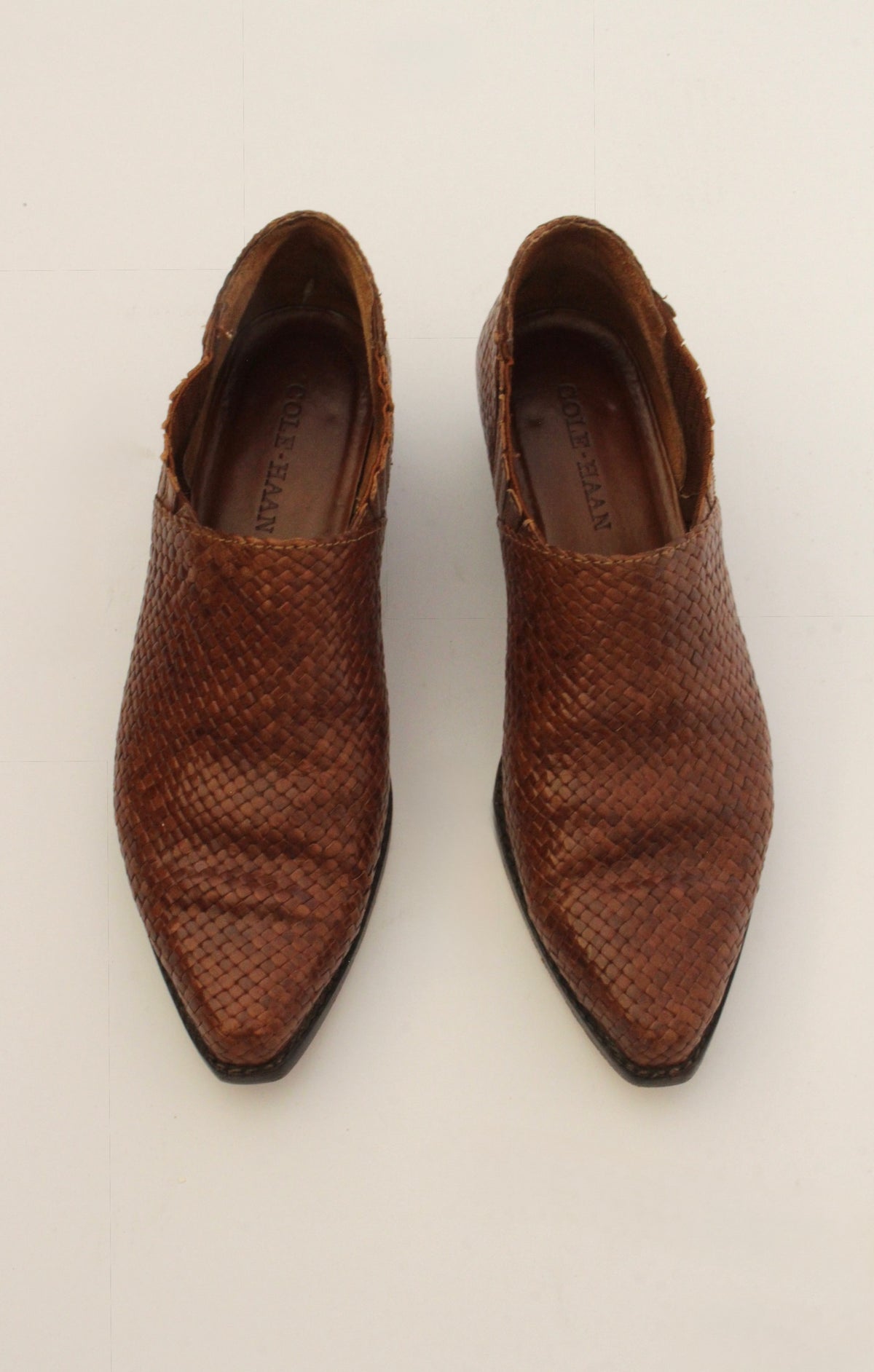 Vintage Woven Leather Western Shoe Boot