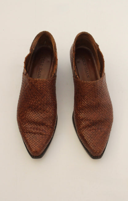 Vintage Woven Leather Western Shoe Boot