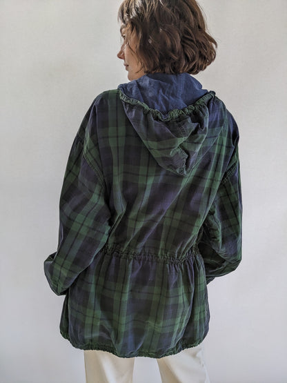 90s Tommy Hilfiger Blue & Green Plaid Jacket