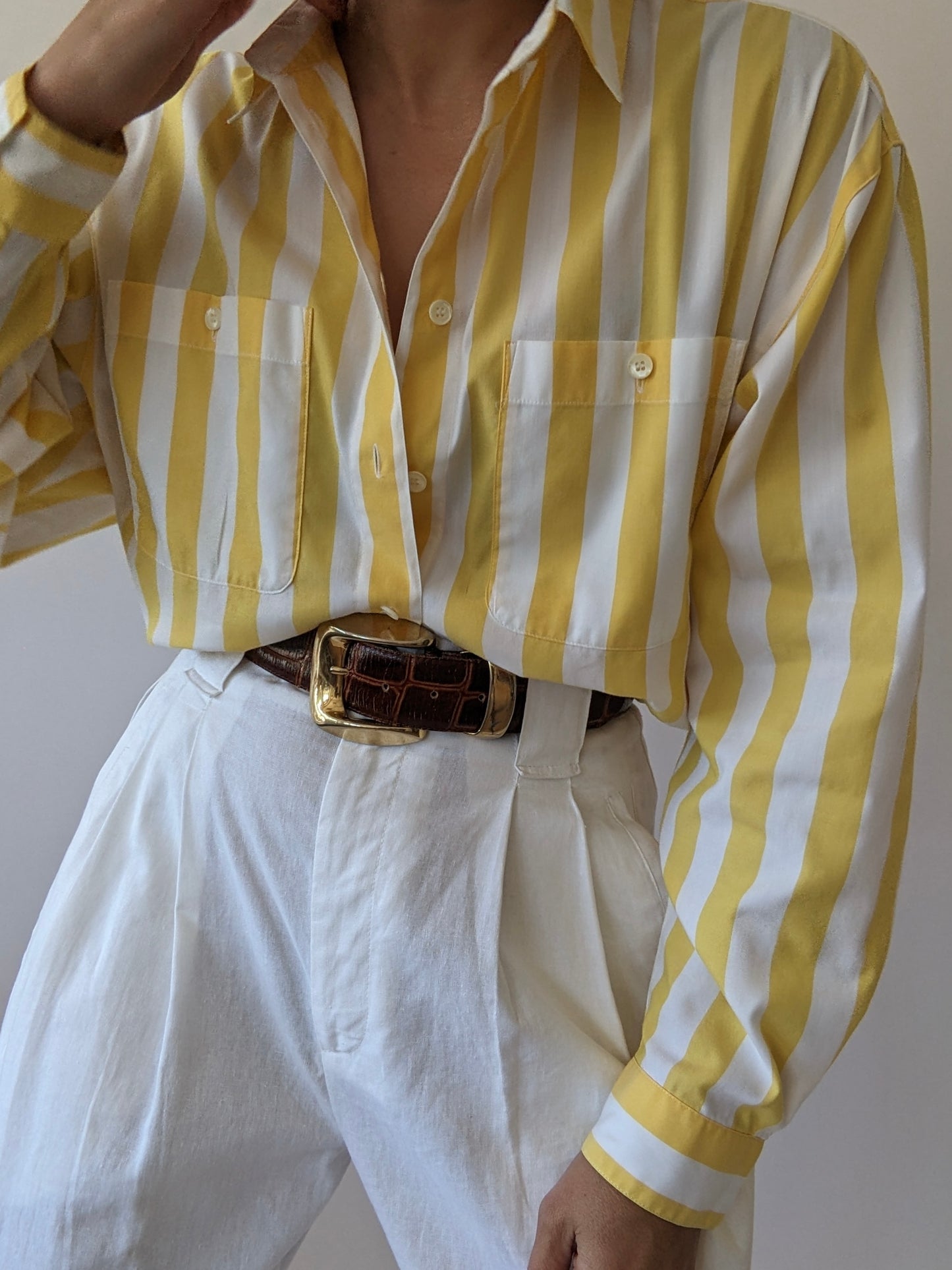 Vintage Yuzu Striped Pocket Shirt