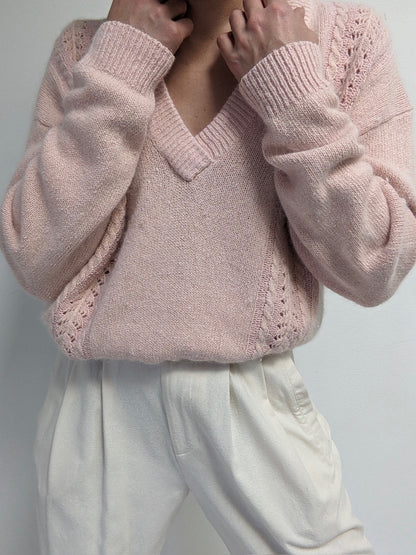 Vintage Blush Angora & Silk Sweater