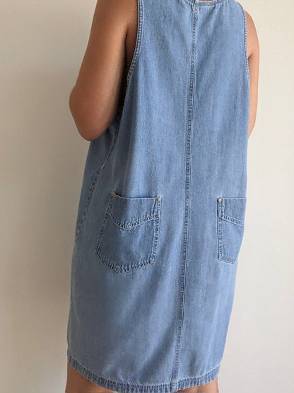 90s Sleeveless Denim Dress
