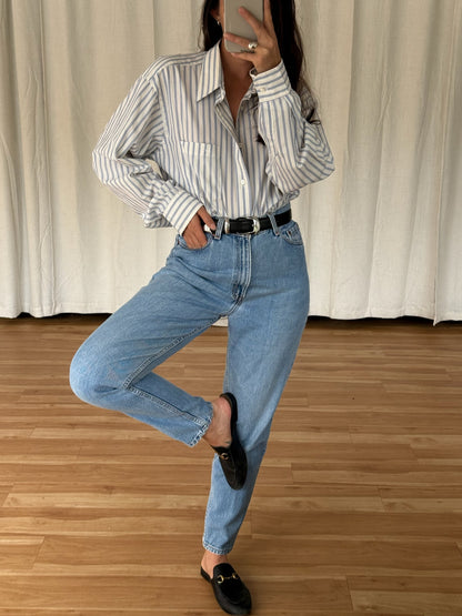 Vintage Christian Dior Sky Striped Button Down