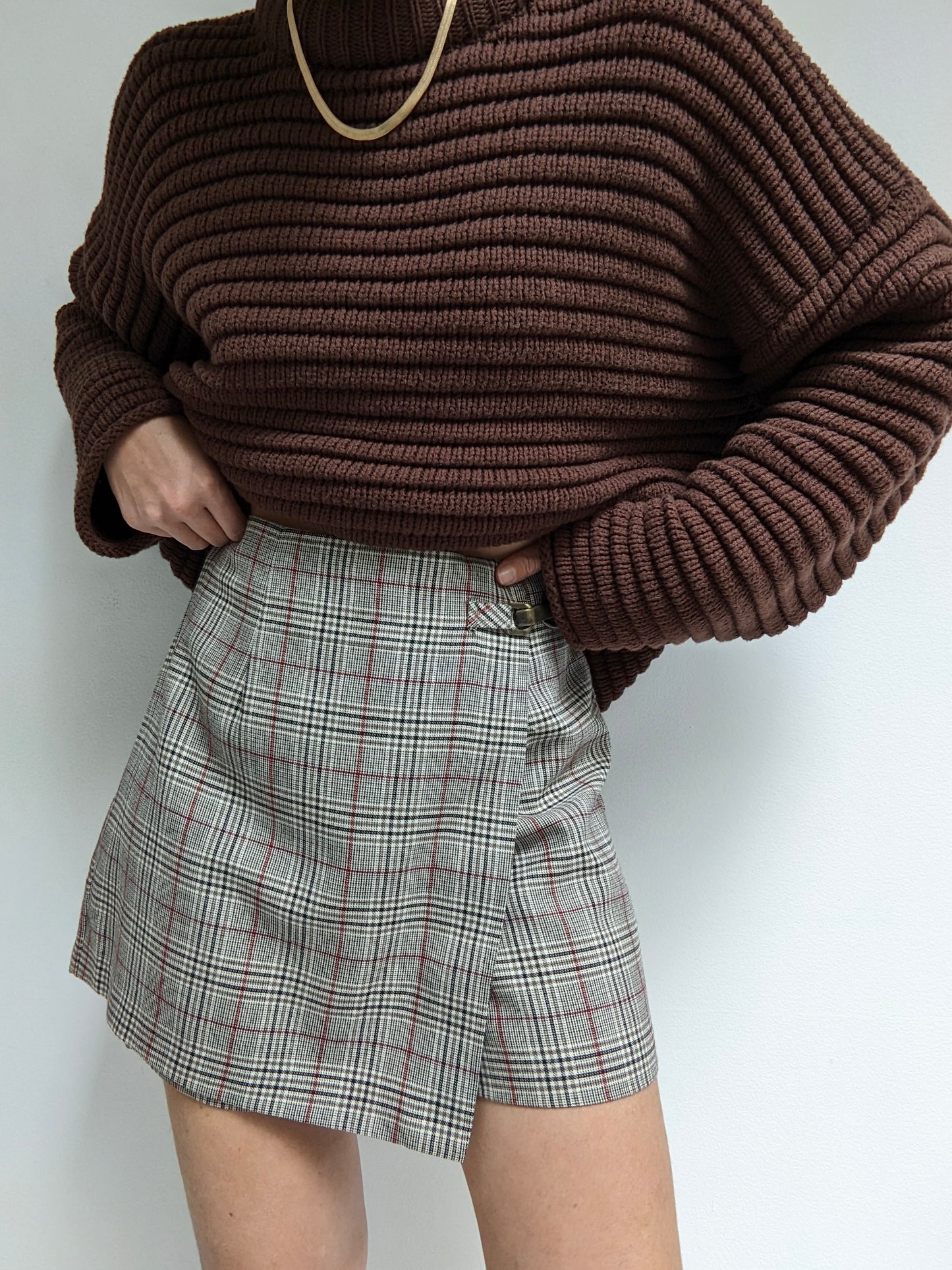 90s Plaid Mini Skort