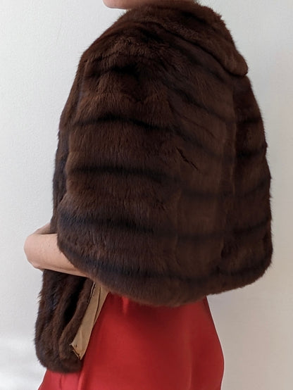 Luxury Vintage Espresso Fur Shawl