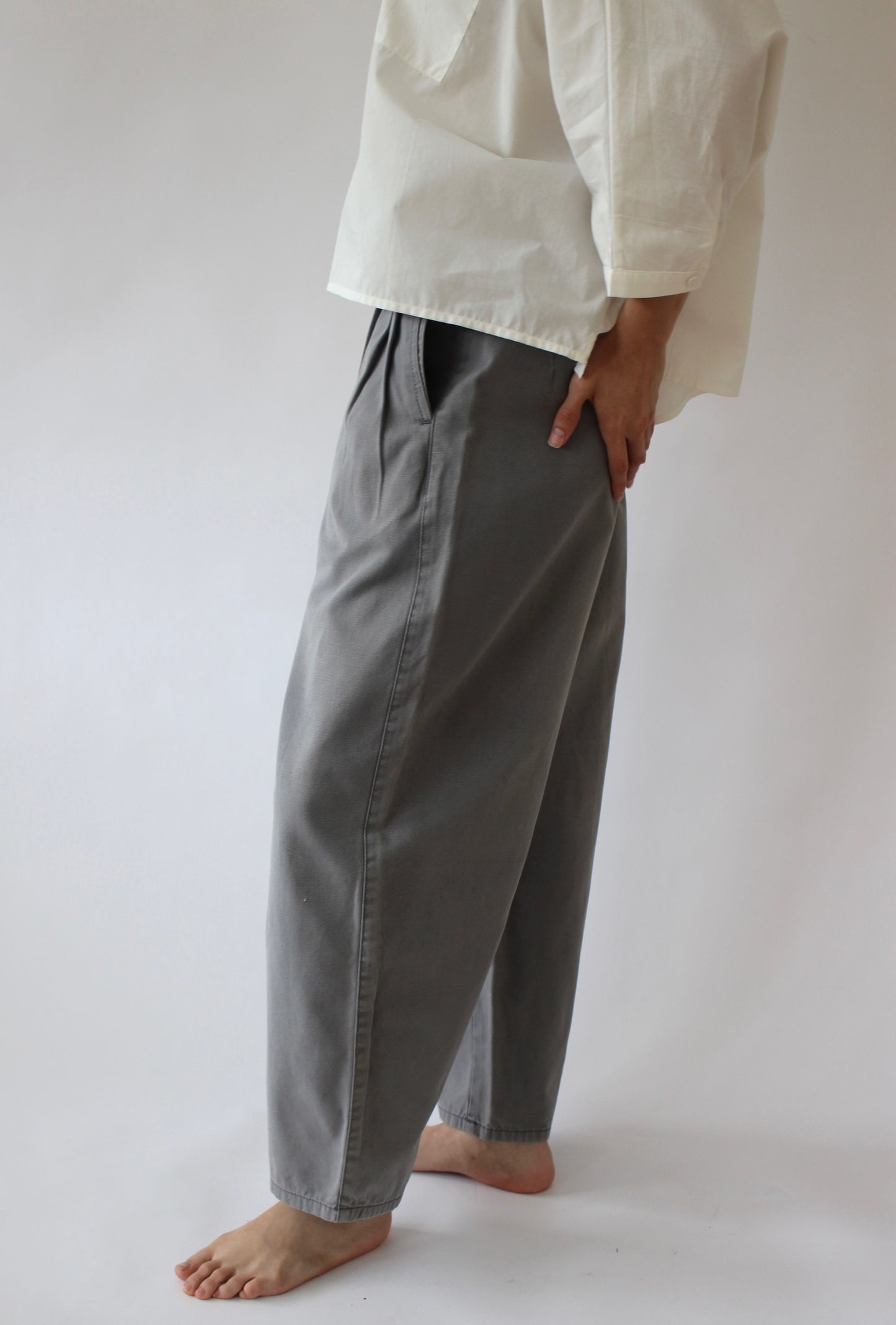 Vintage Slate Wide-Leg Trousers