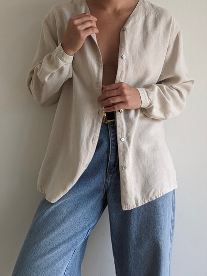 Vintage Ecru Linen Blouse