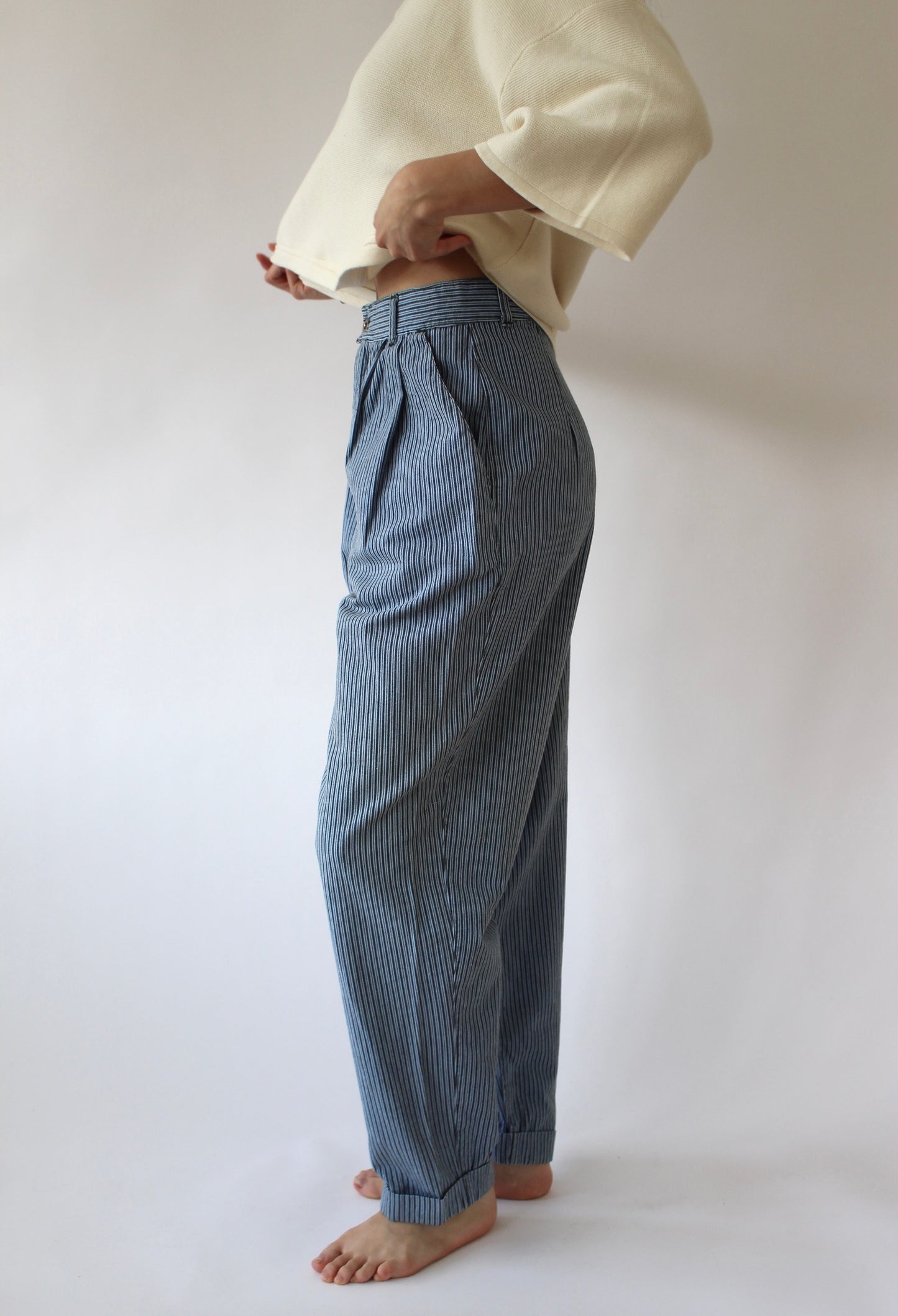 Vintage Sky Striped Trousers