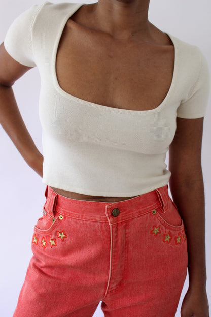 Vintage Escada Nautical Embroidered Denim