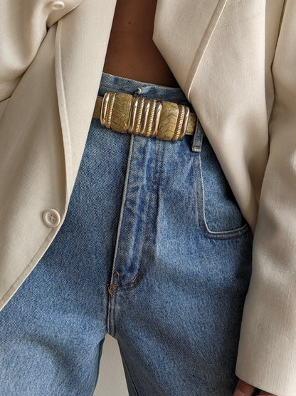 Statement Vintage Honey Snakeskin Belt