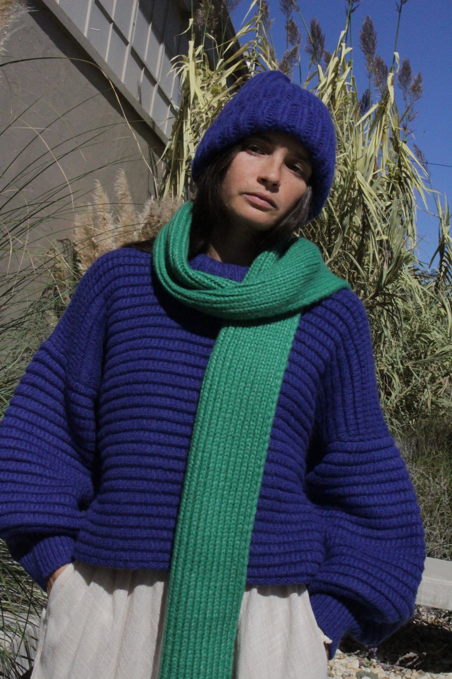 Romy Knitted Alpaca Balloon Sleeve Sweater