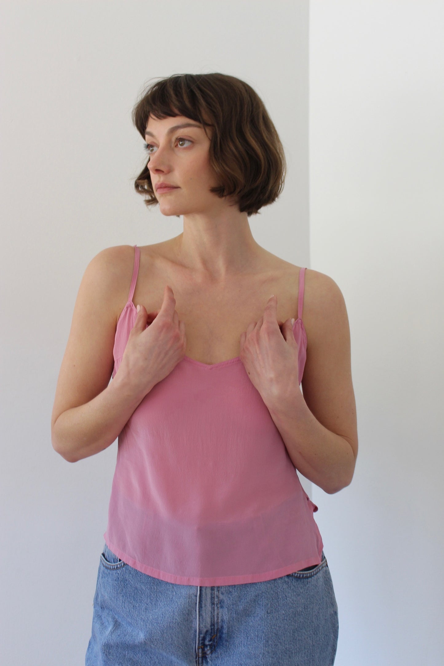 Blush Silk Slip Tank