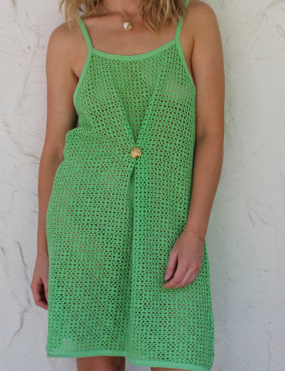 Vintage Kiwi Netted Tank Dress