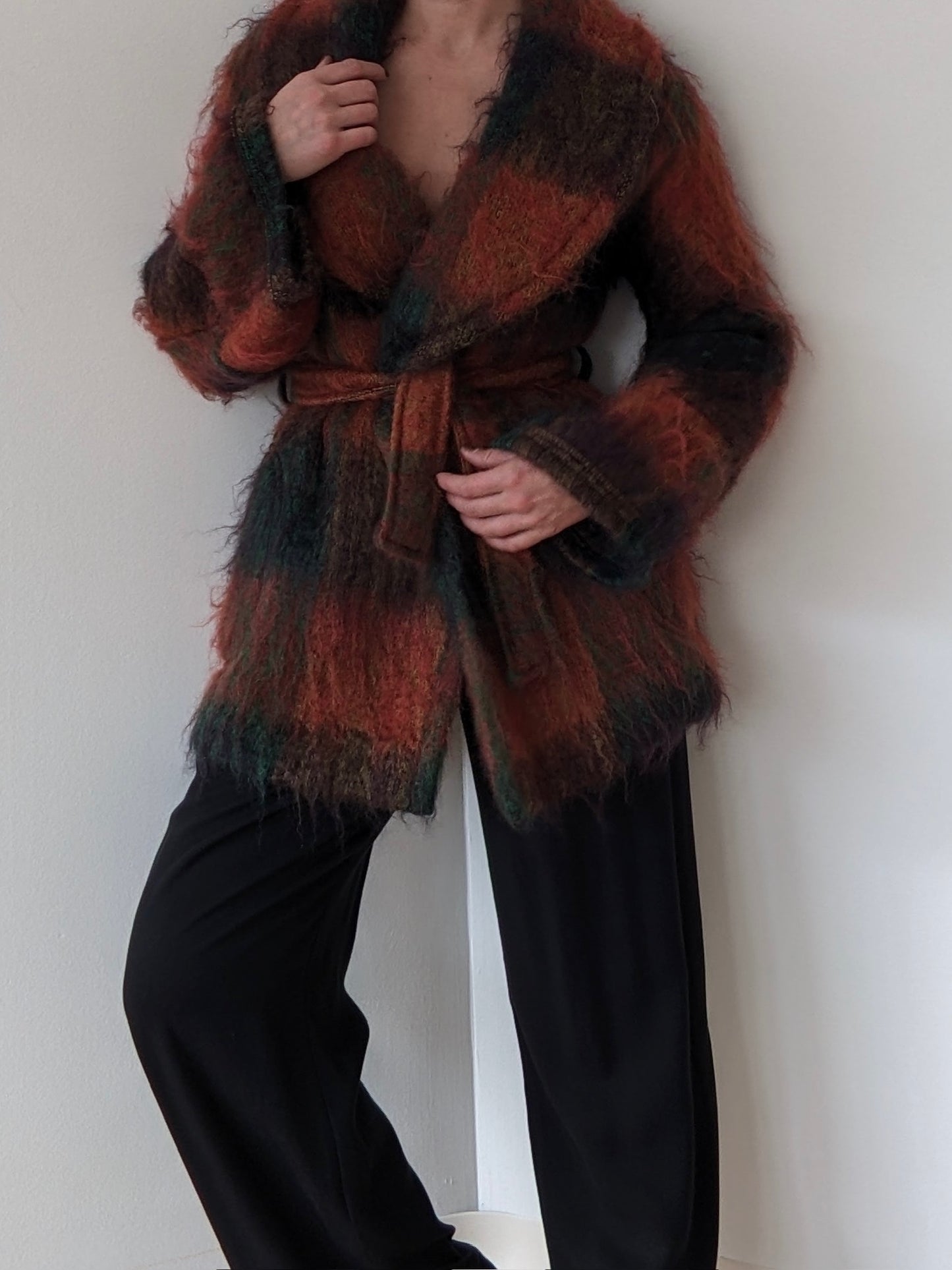 Amazing Vintage Belted Mohair Robe Coat