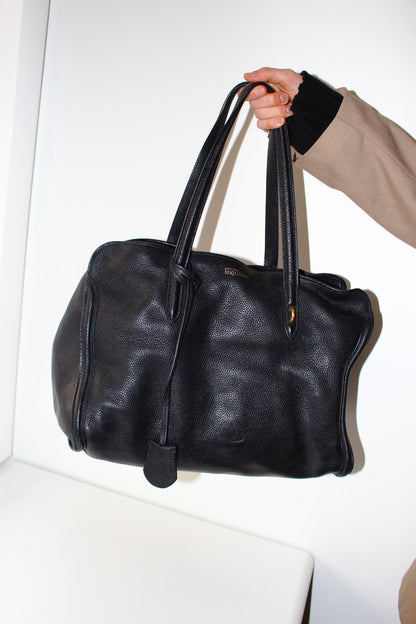 Alexander McQueen Pebbled Onyx Leather Bag