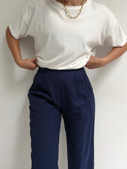 Vintage Midnight Pleated Trousers