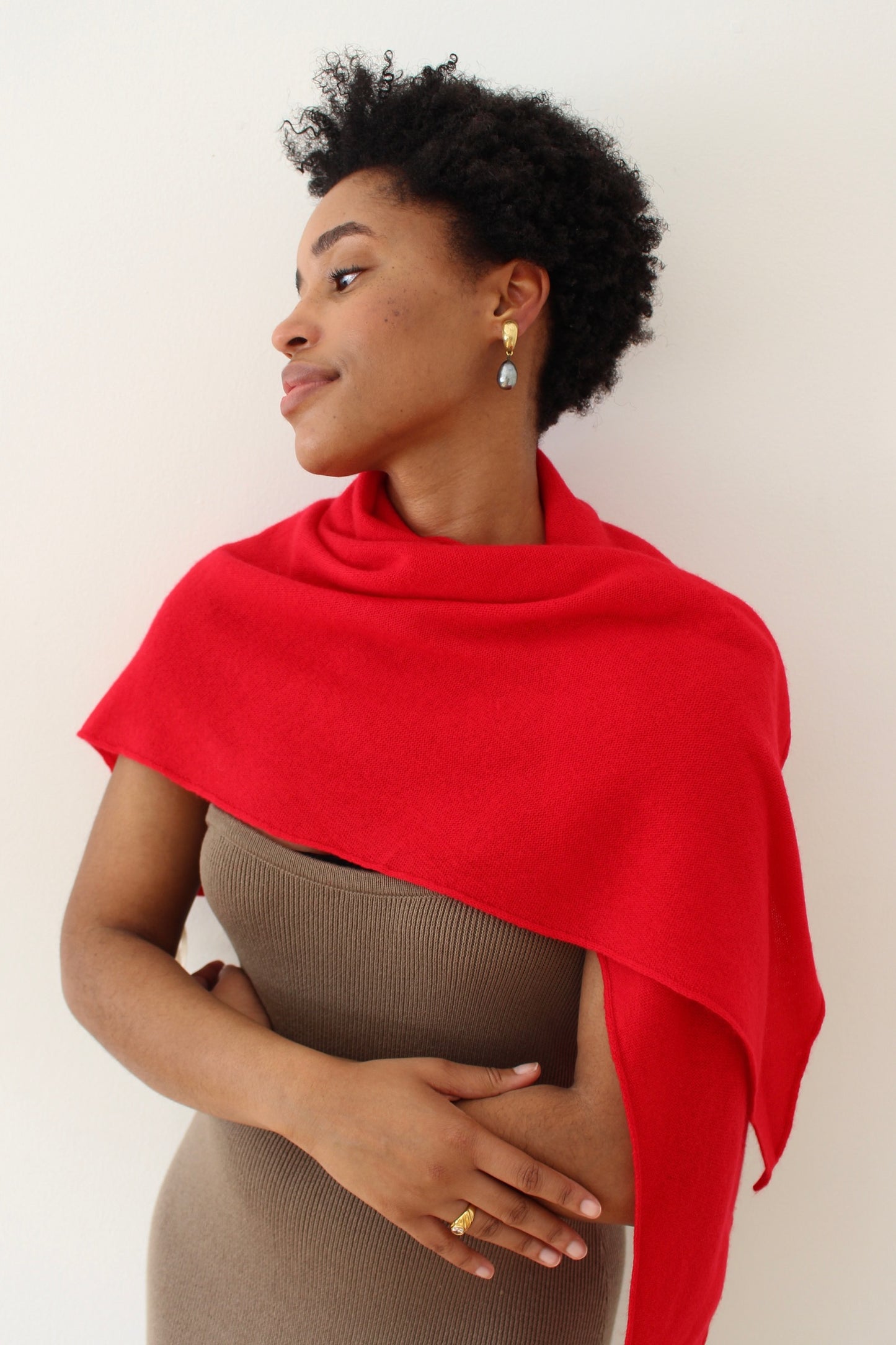 Stunning Vintage Gold & Smokey Faux Baroque Pearl Drop Earrings